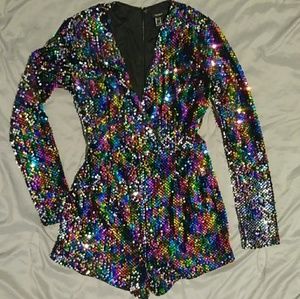 Multicolor Sequin Romper